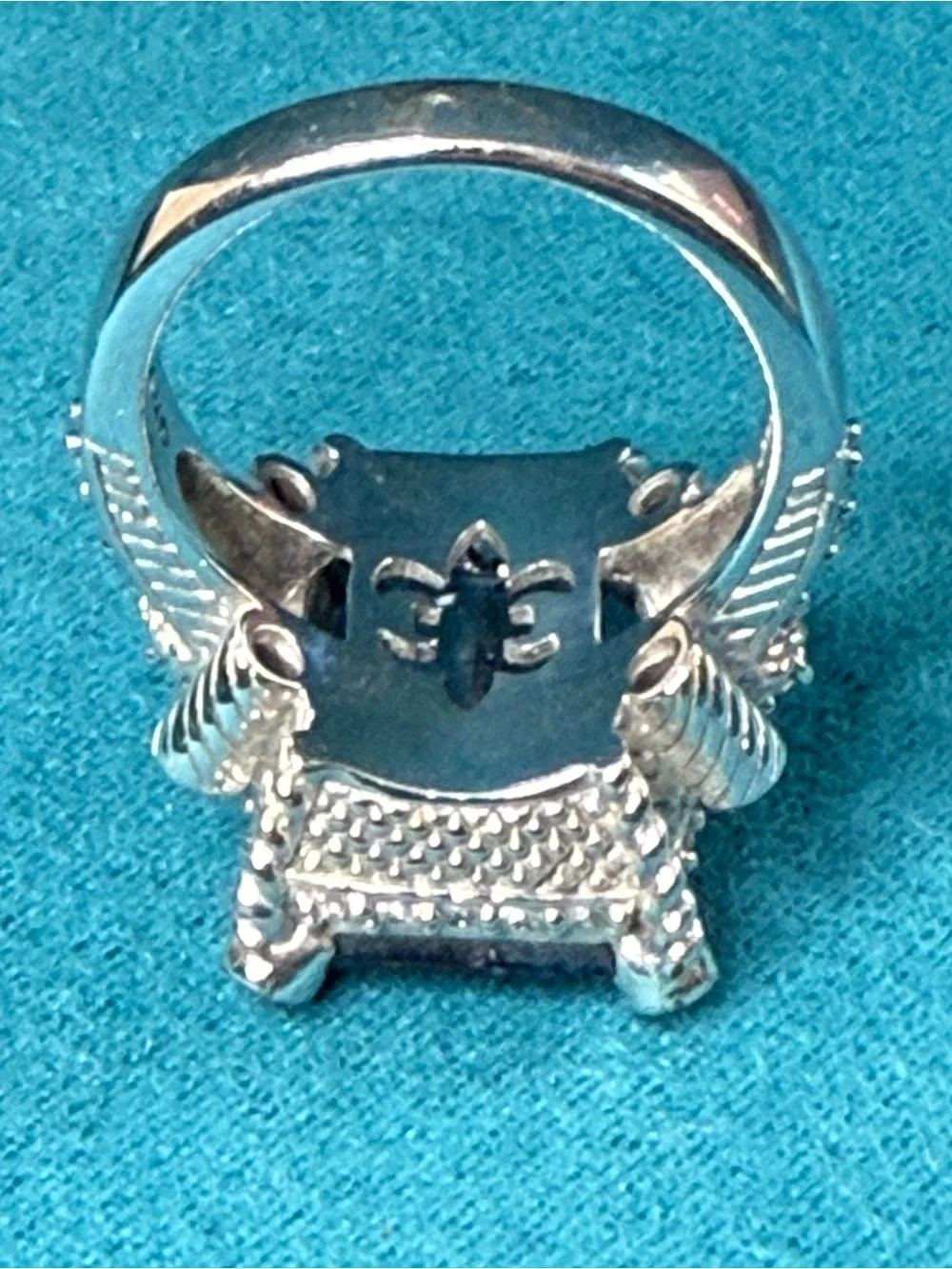 Judith Ripka Sterling Silver Blue Topaz & CZ Ring - Picture 11 of 13